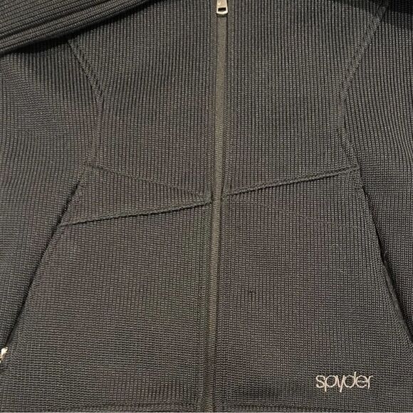 Spyder Women Black  full zip Jacket Size S/P - Picture 6 of 9